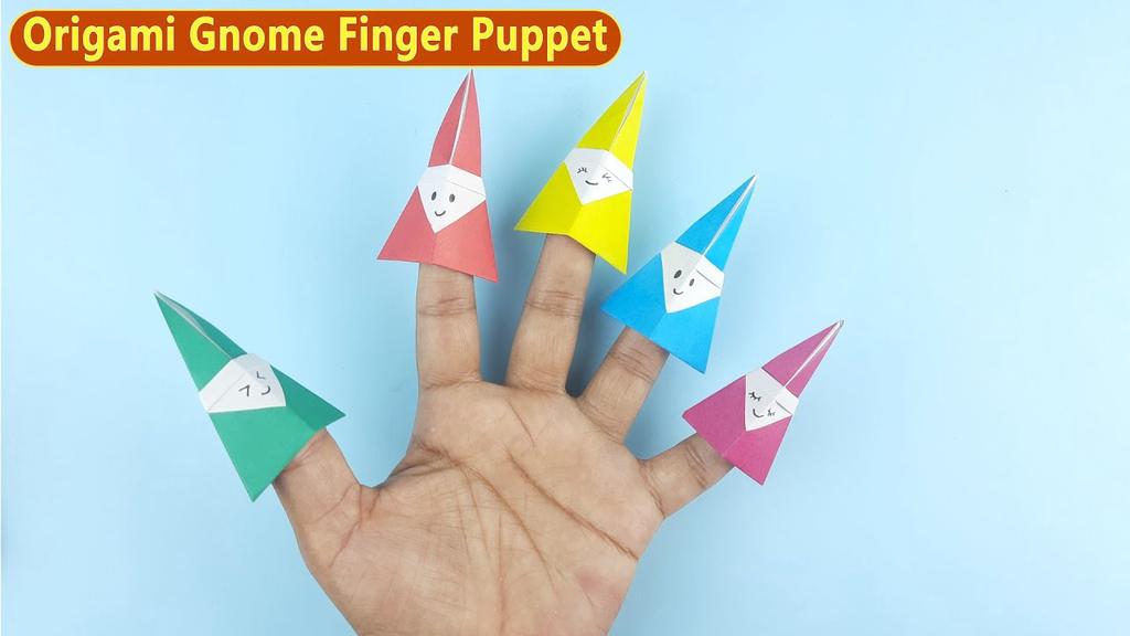 'Video thumbnail for Origami Gnome Finger Puppet - Holiday Finger Easy Paper Crafts'